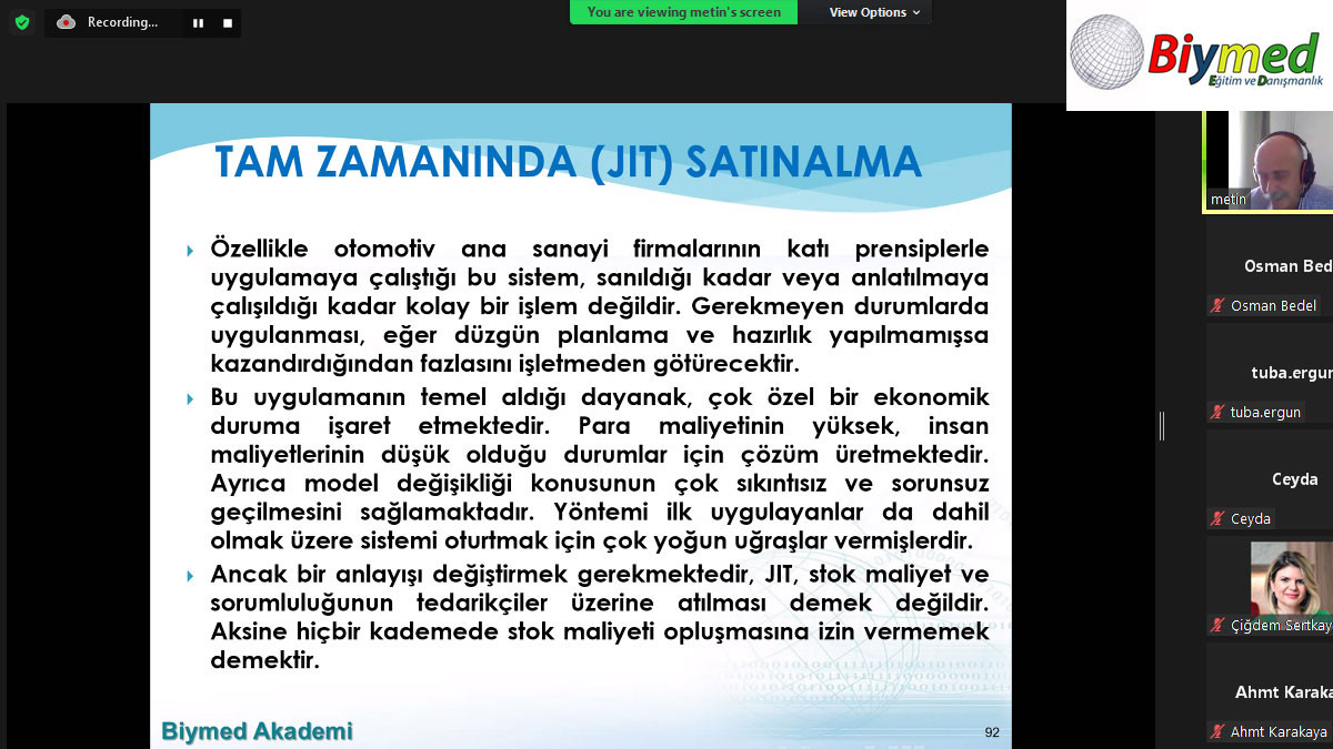 Satınalma Yönetimi Eğitim Fotoğrafları - Eylül 2021